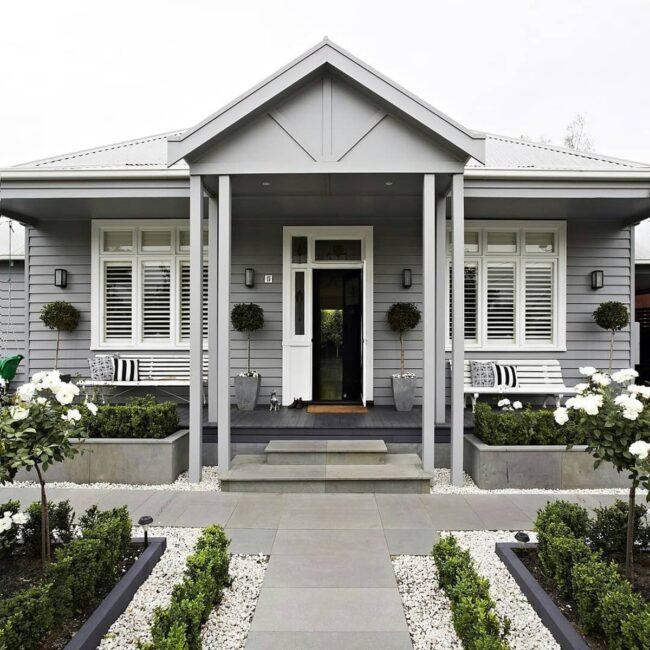 Grey Cottage with Contemporary Flair